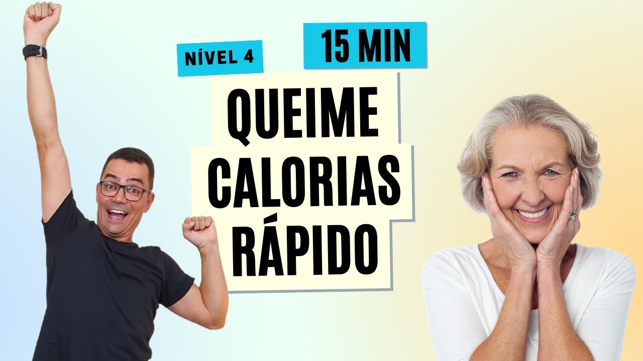 Treino FÁCIL para EMAGRECER em 15 minutos | Nível 4 | Vamos queimar calorias com Exercícios em Casa