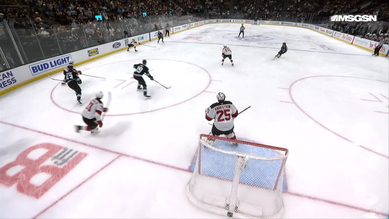 Daniil But scores a powerplay goal against the New Jersey Devils