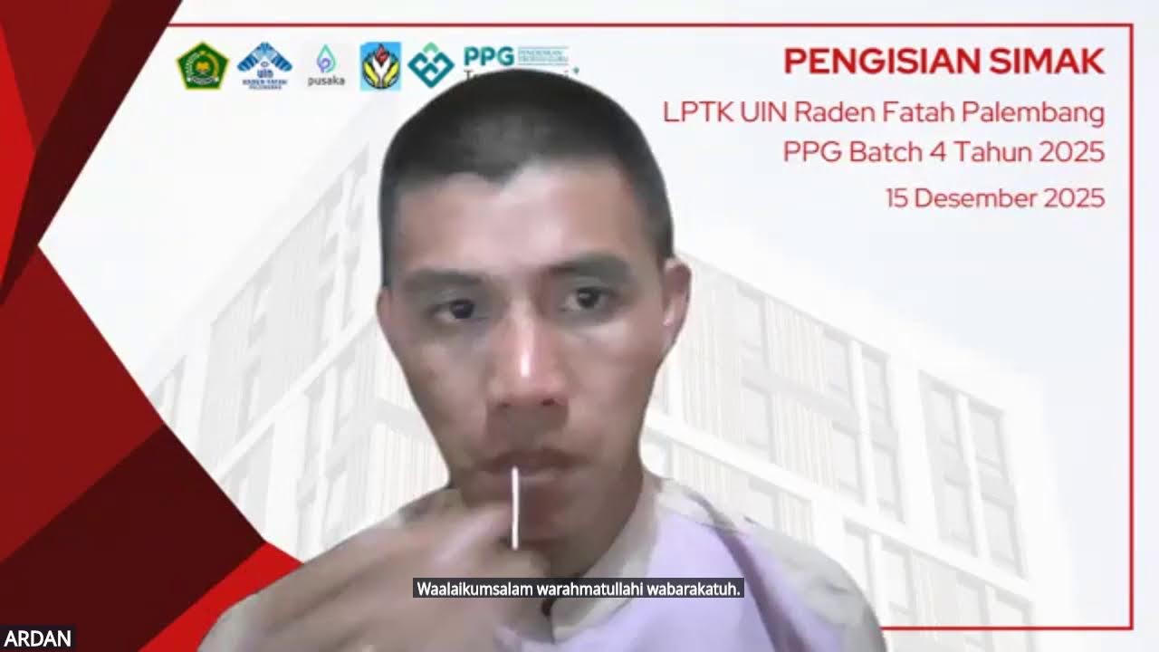 Pengisian SIMAK LPTK UIN Raden Fatah Palembang PPG Batch 4 Tahun 2025