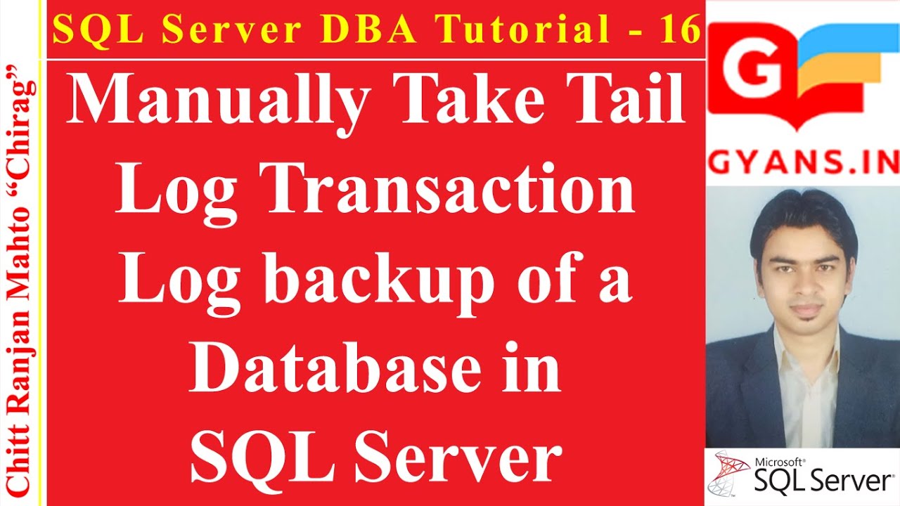 SQL Server DBA Tutorial 16 - Manually Take Tail Log Transaction Log backup of a Database in SQL Serv
