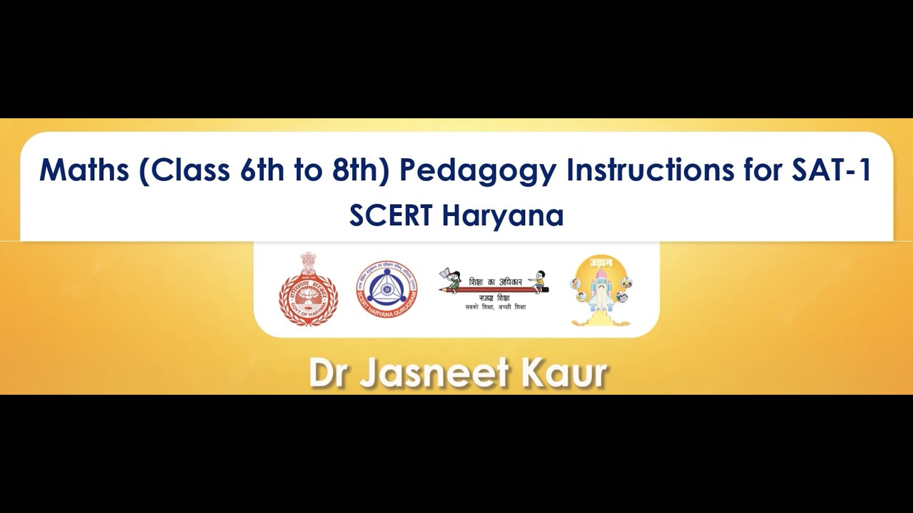 Maths (Class 6th to 8th) Pedagogy Instructions for SAT-1 | SCERT Haryana