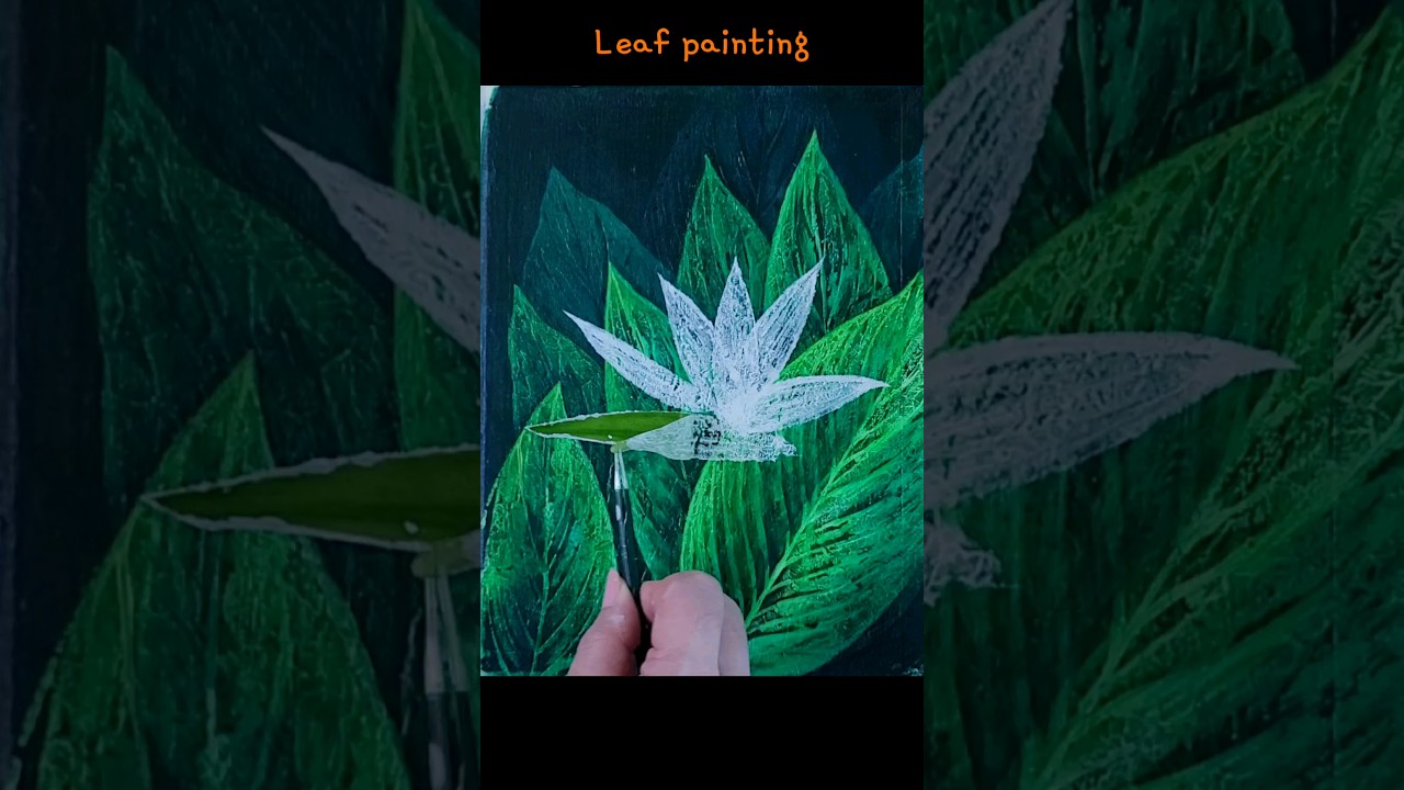 Satisfying art / Acrylic painting idea Leaf printing