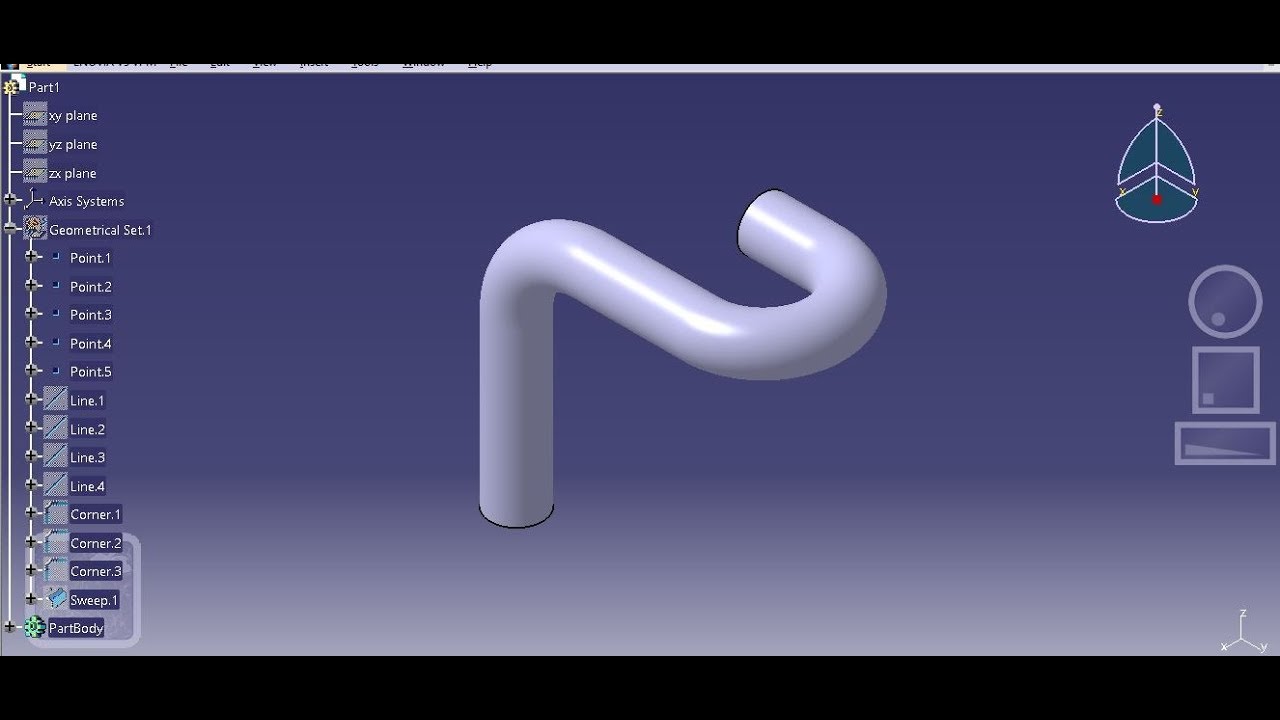 Проектирование 3D изогнутых труб I Pipes I Sweep в CATIA