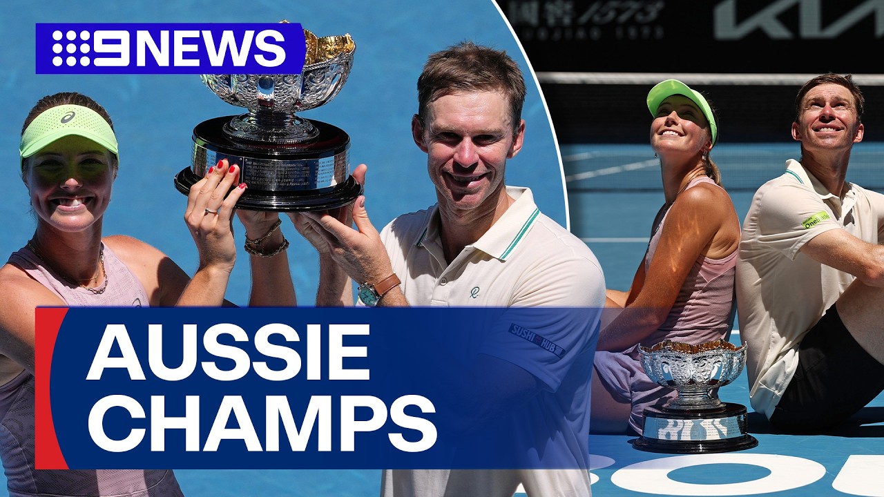 Aussie pair clinch second straight Australian Open title in 62-year first | 9 News Australia