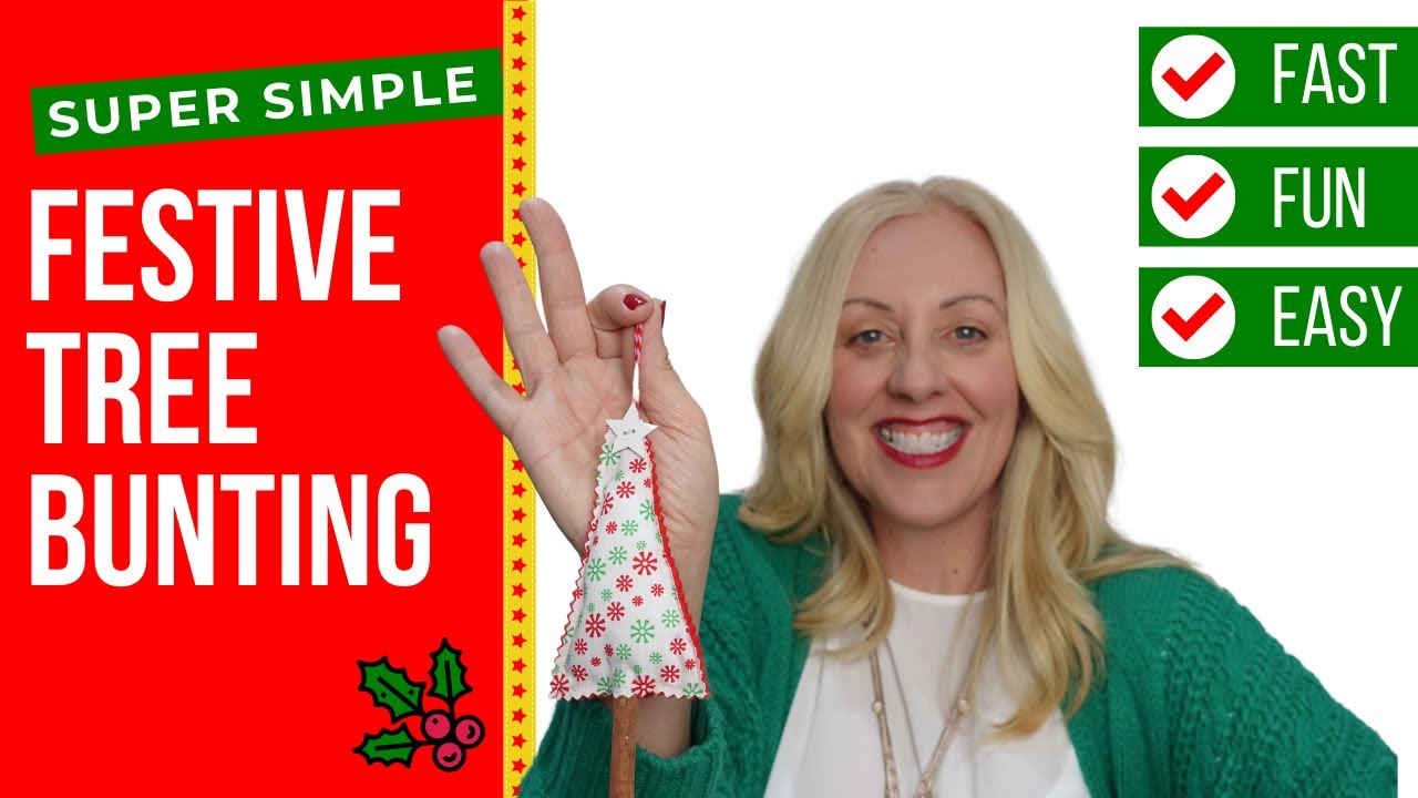 Christmas Tree Bunting | Simple Sewing Projects For Christmas | DIY Xmas Decorations To Make