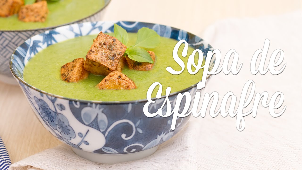 Sopa de Espinafre e Petiscos de Tofu