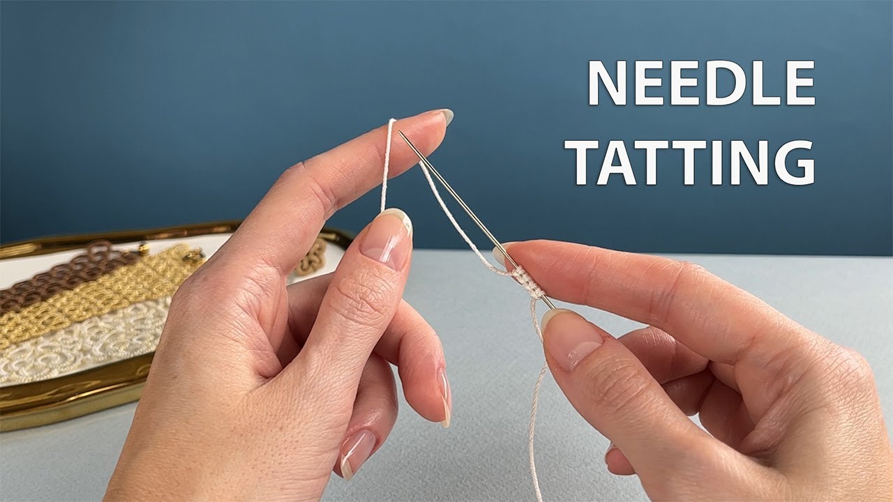 Needle tatting. Double stitch #tatting #needletatting #knitting #crochet #macrame #frivolite #lace