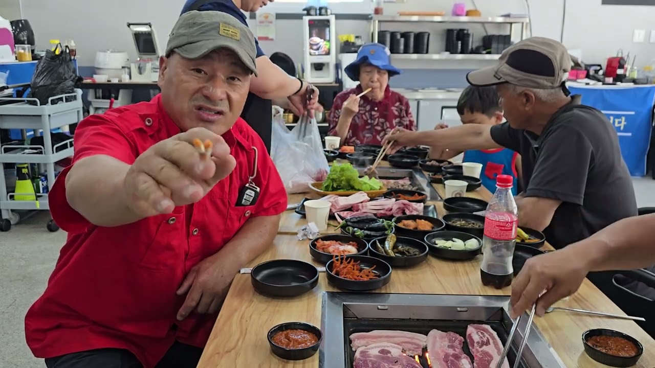 난닝구 형님과 밥한끼  사위식당 화닭  삼겹살  노릇구워 배달도 됩니다 강원랜드 마운틴까지 ᆢ