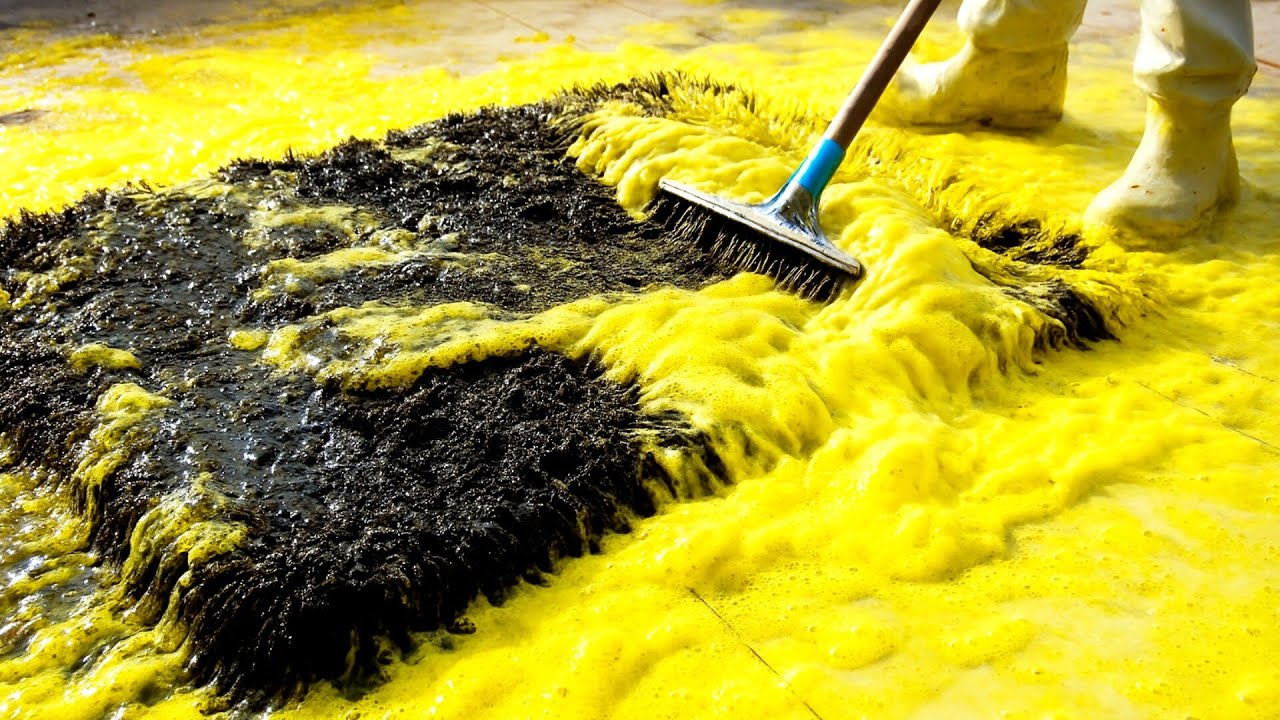 Black Stain Removal That’ll Calm Your Soul _ Watch Stubborn Black Sludge Vanish!