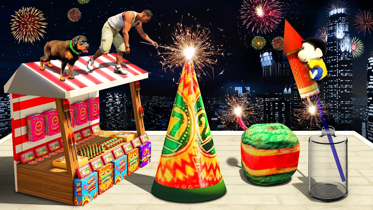 SHINCHAN AND FRANKLIN CELEBRATED DIWALI WITH WORLDS GIANT CRACKERS IN GTA 5