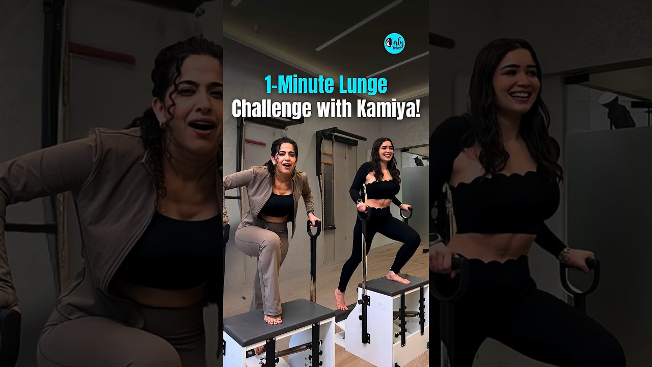 Sara Tendulkar & Kamiya Jani Do 1-Minute Lunges Challenge! | Curly Tales #shorts