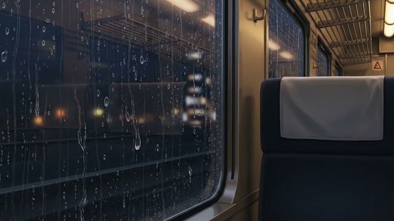 Rainy Night Train Ride 🚆 Ambient Music for Sleep, Study & Relax