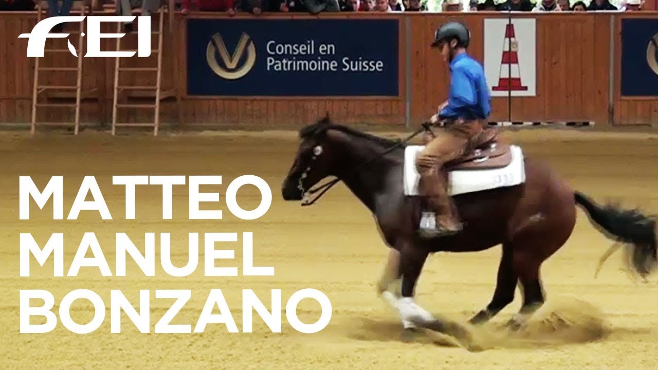 Matteo Manuel Bonzano takes the win for Italy - FEI World Junior Reining Championships 2017