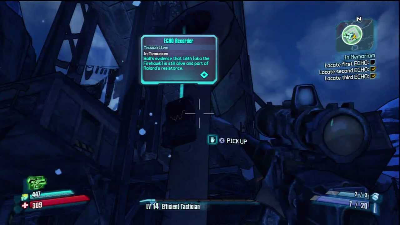 Borderlands 2 - In Memoriam - ECHO locations