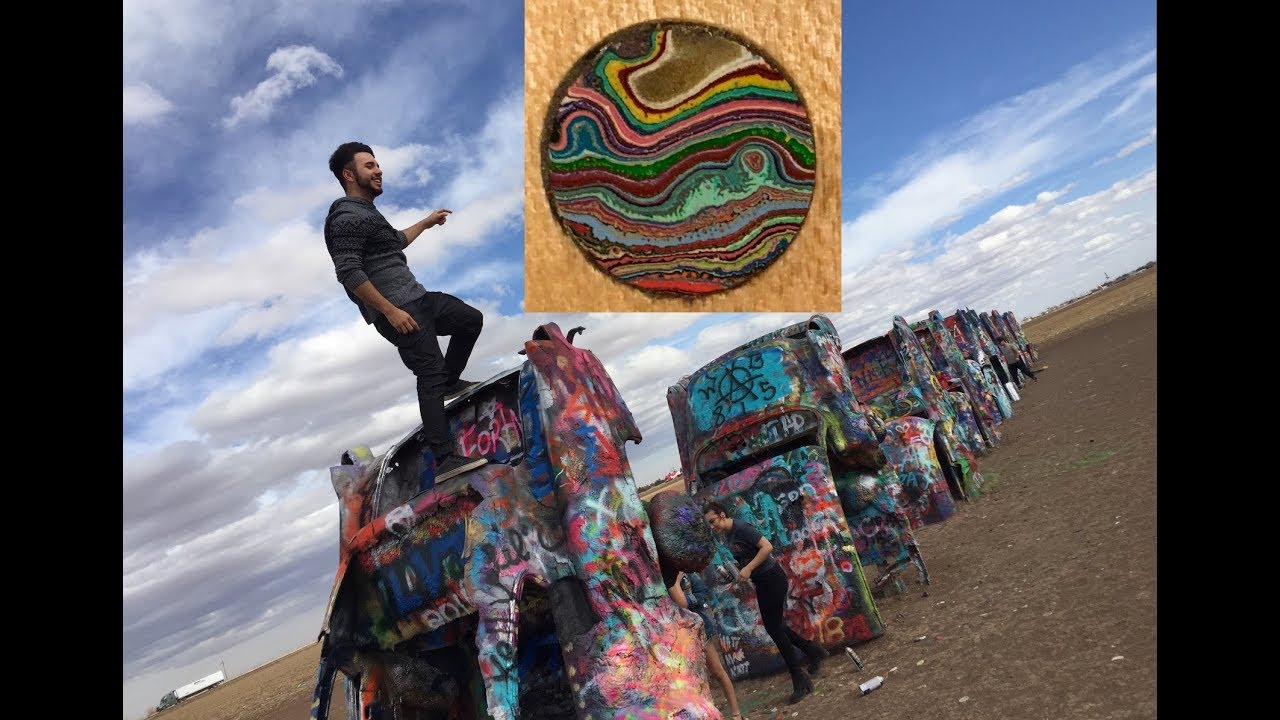 Making Cabochons on the Wood Lathe from Poor Man's Fordite from Cadillac Ranch