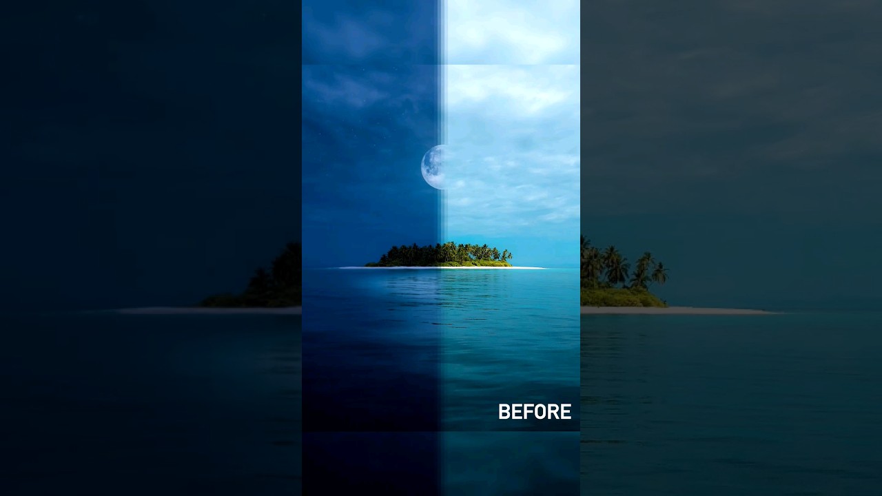 How to turn day into night in Photoshop #photoshop #photoshopmagic