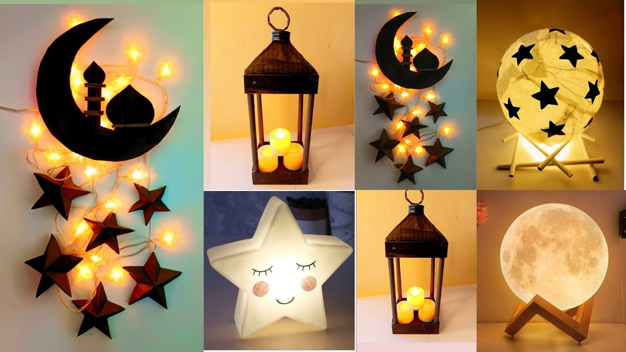 Ramadan decoration ideas | 4 beautiful lantern | Eid decor | moon star light | wallmate | DIY
