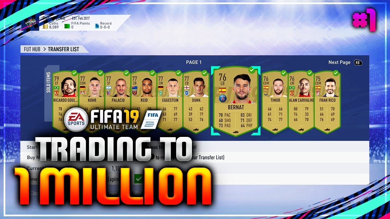FIFA 19 EASY BEGINNER TRADING METHODS - TRADING TO 1 MILLION COINS #1