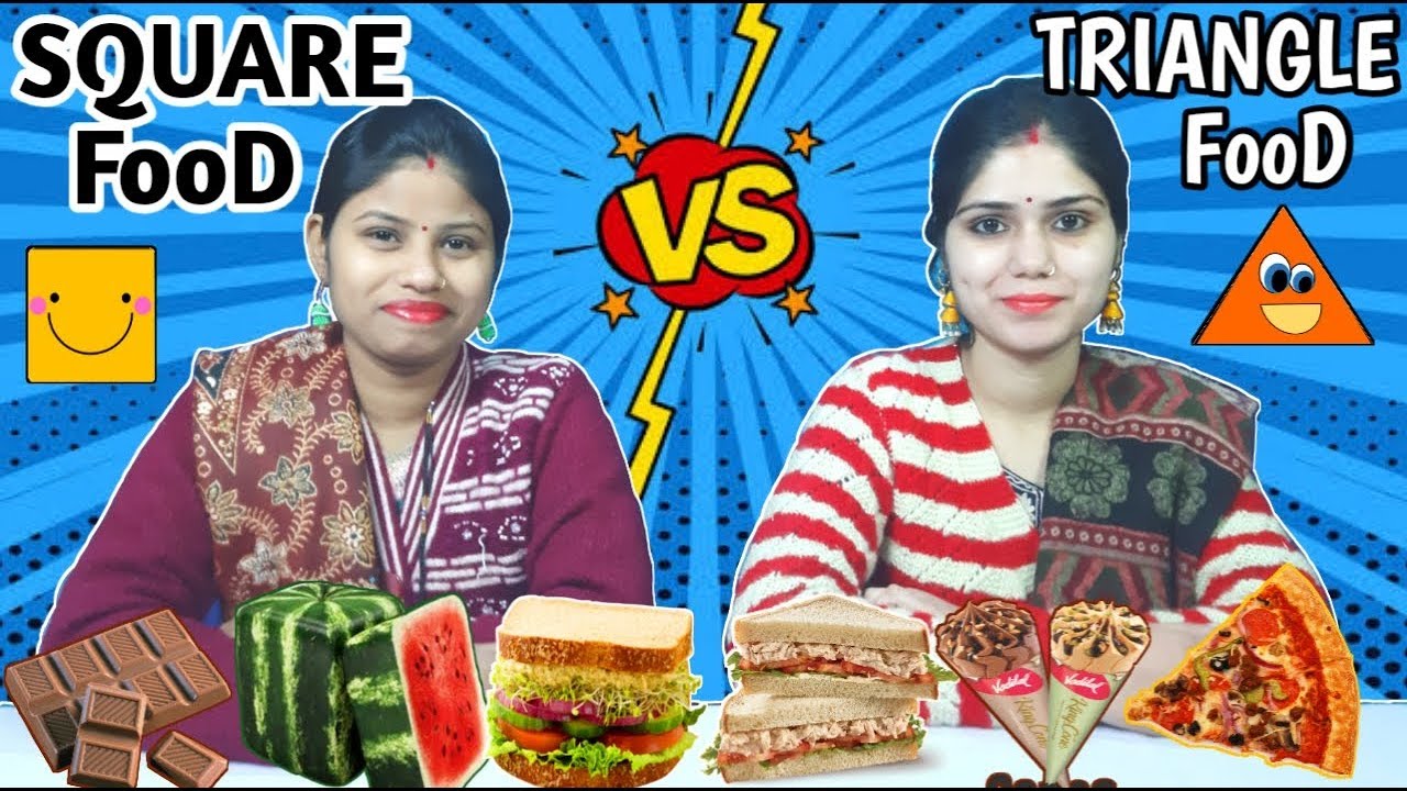 ◾SQUARE FOOD VS 🔺️TRIANGLE FOOD CHALLENGE | Food Challenge India