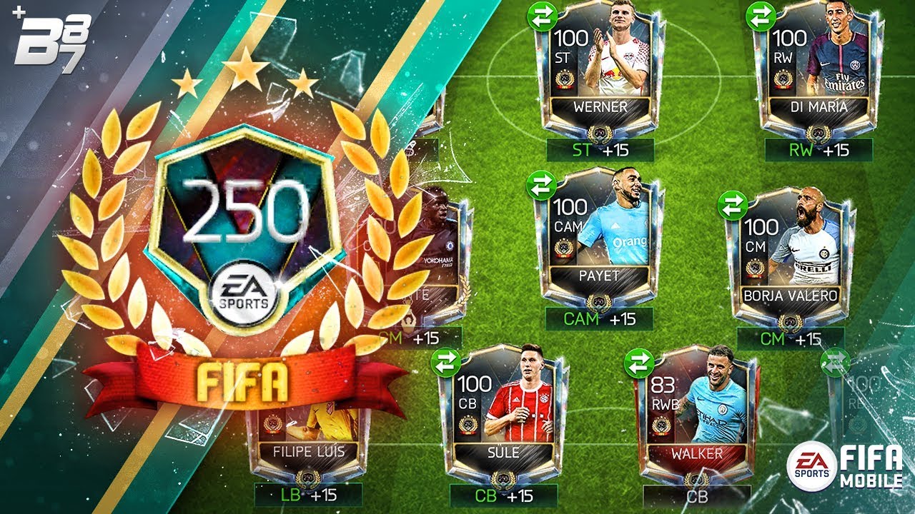 FULL TOP 250 REWARDS SQUAD BUILDER! w/ NUMBER 1 KANTE! THE RAREST CARD! | FIFA MOBILE
