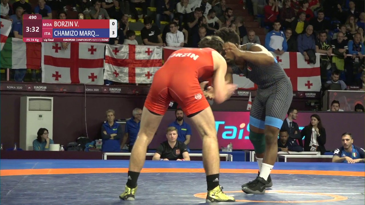 1/4 FS - 74 kg: V. BORZIN (MDA) v. F. CHAMIZO MARQ (ITA)