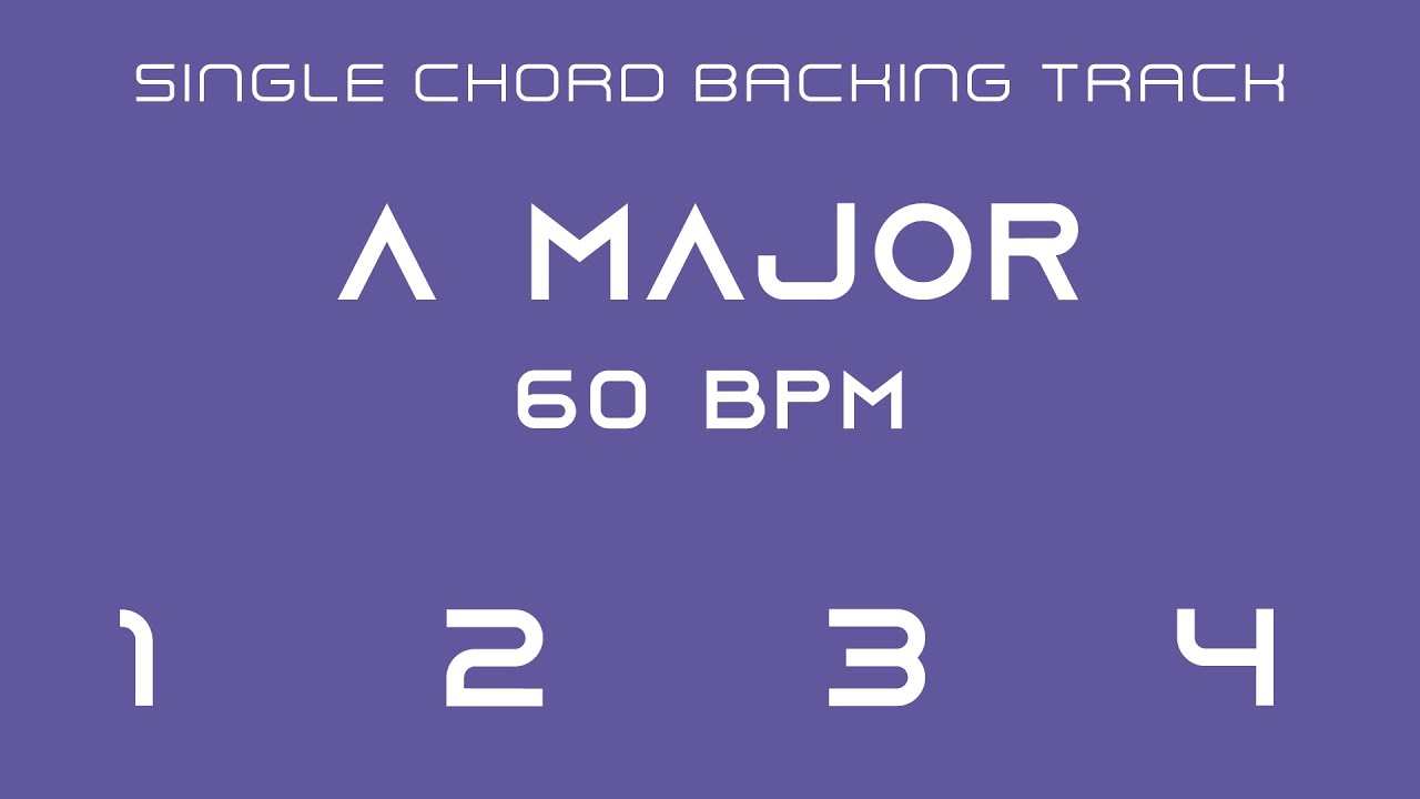 Single Chord Backing Track - A Major - 60 bpm