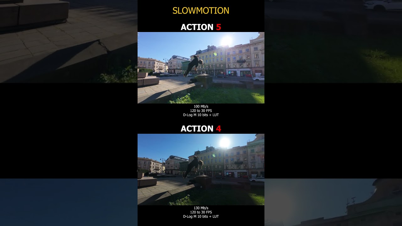 DJI Action 5 PRO VS Action 4 SLOWMOTION 120 fps