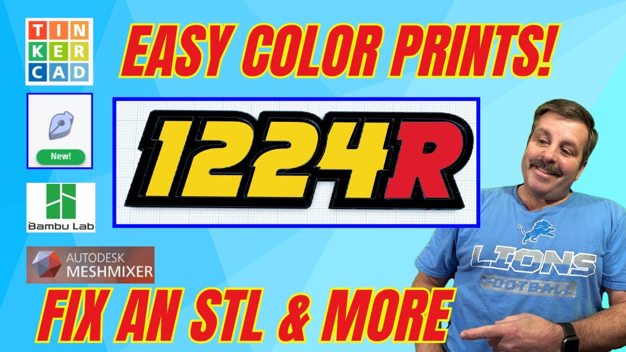 Easy Color 3D Prints: Tinkercad Sketch, Meshmixer, & Bambu Studio