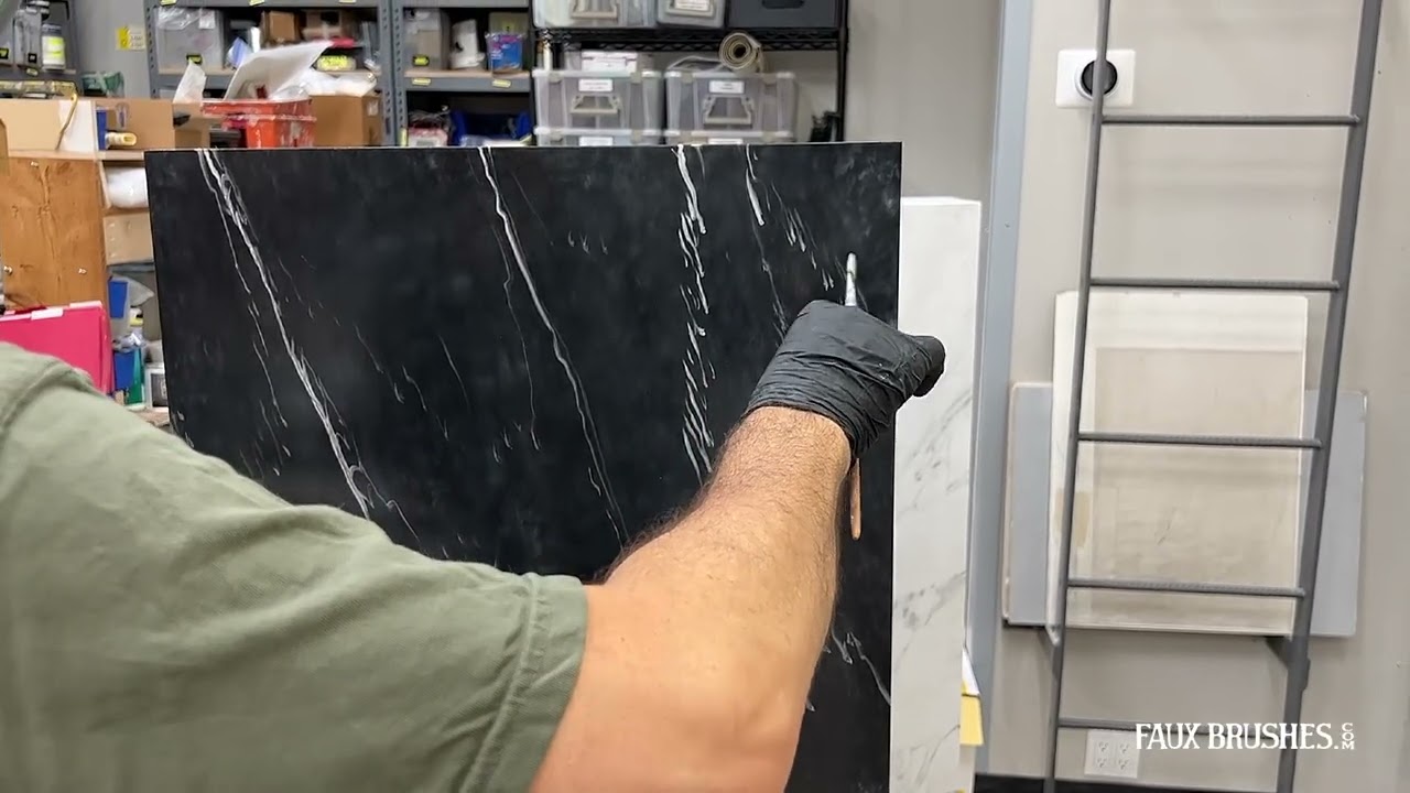 Belgium Blue Faux Marble - A RECIPE: Veining Layer 2 (Part 2 of 3)