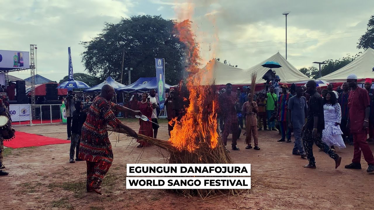 Egungun Danafojura fume fire before the New Alaafin of Oyo