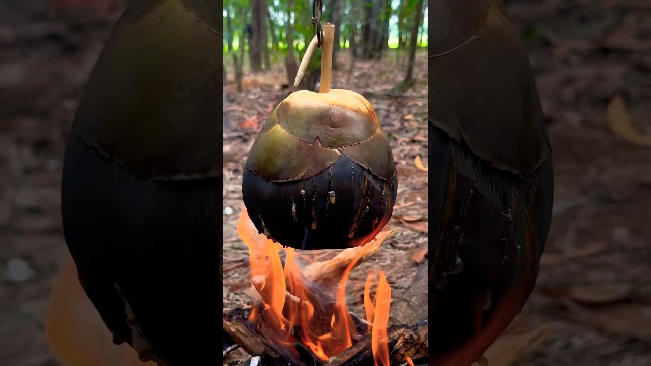Surely you don't know, Palm fruit with FIRE #survival #camping #outdoors