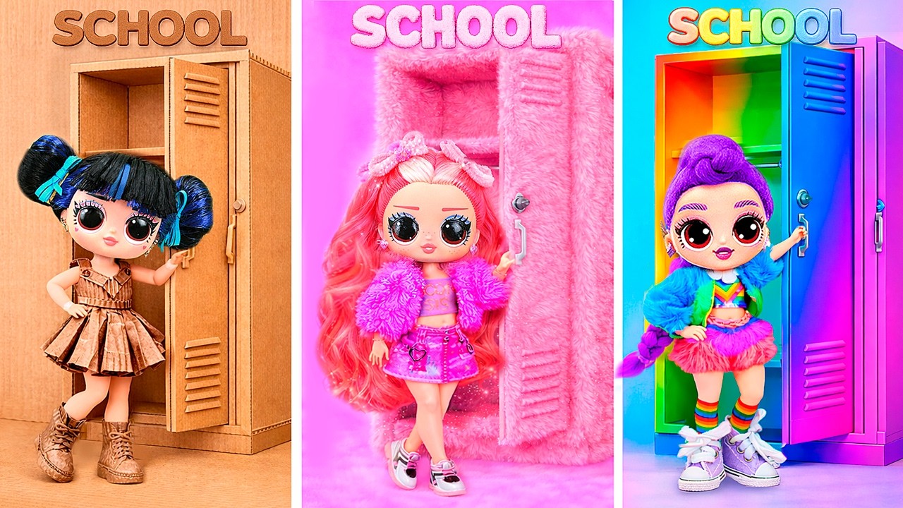 Cardboard, Fluffy and Rainbow Huntrix in School! Crafting with LaLiLu!