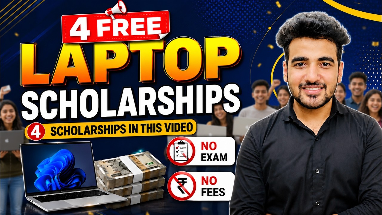4 Free Laptop Scholarship Schemes 2026 for Students | No Fees, No Exam | Government Scholarships