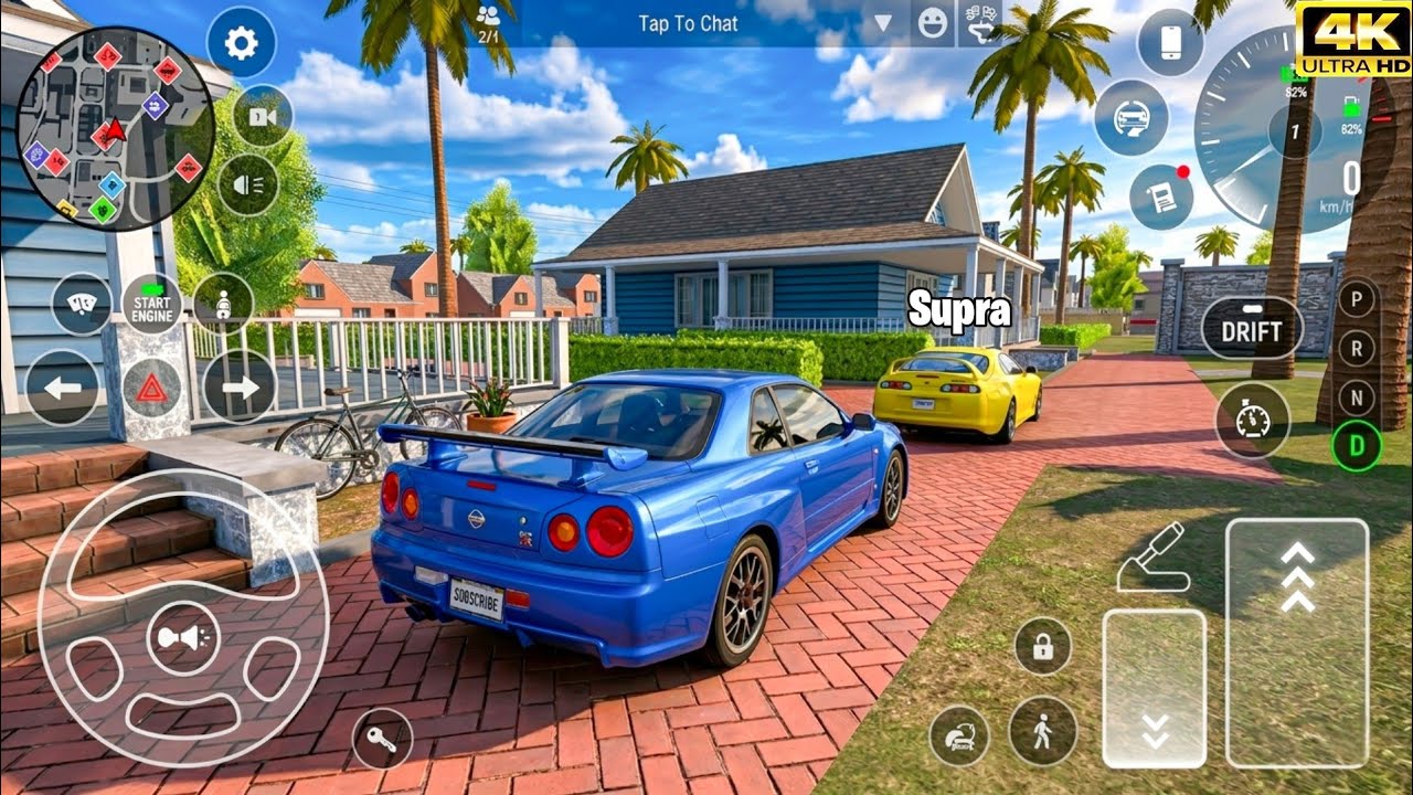Nissan GTR R34 & Toyota Supra MK4 - Car Parking Driving School Gameplay | 4K Ultra Graphics