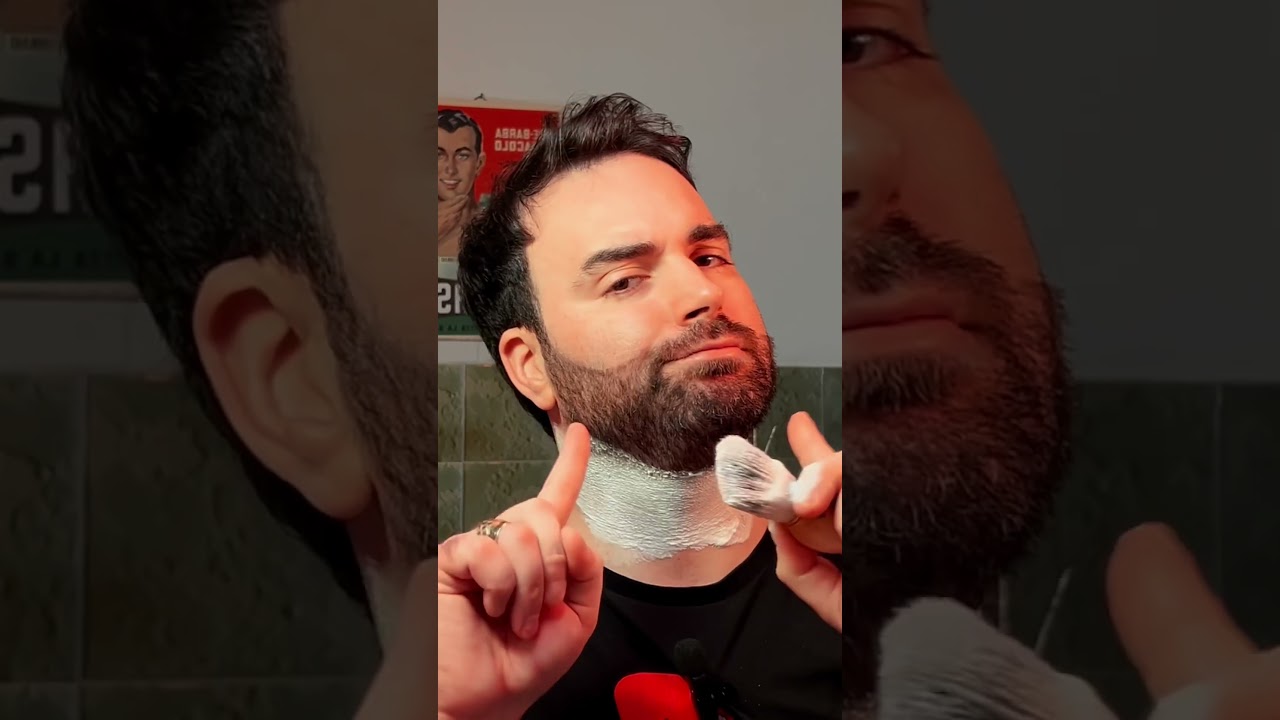LATHERING PALMOLIVE SHAVING CREAM #latheringsoap #shavingcream #beard #barba #shavingbrush #funny