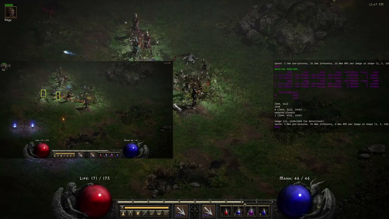 d2-bot LOS and Distance to player testing