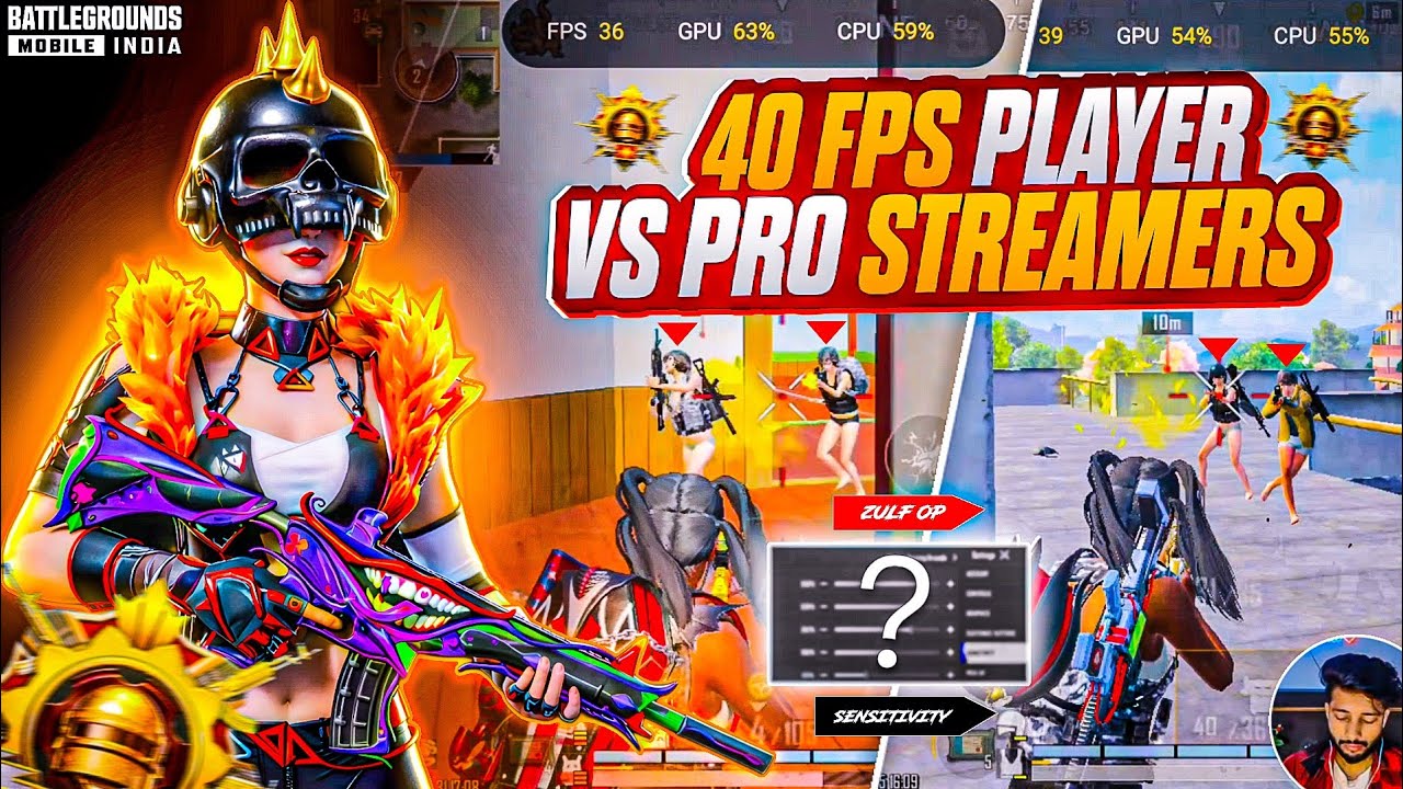 40 fps player vs pro streamers | Sensitivity & Controls | 4.5 All settings | Fastest 40 fps player 