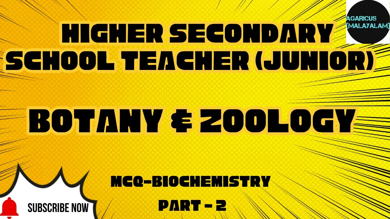 HIGHER SECONDARYSCHOOL TEACHER | ZOOLOGY & BOTANY | PART 2| KPSC