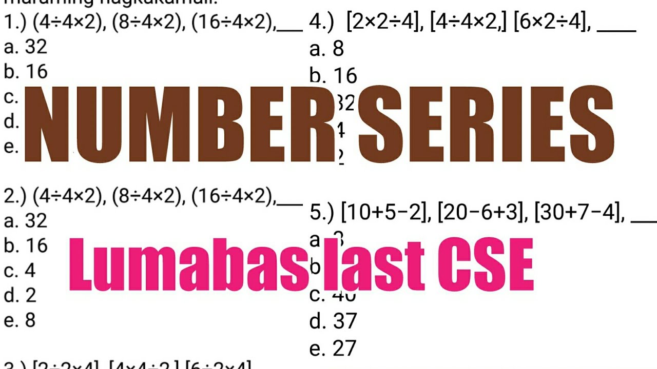 NUMBER SERIES na lumabas sa Civil Service Exam [Numerical Reasoning]