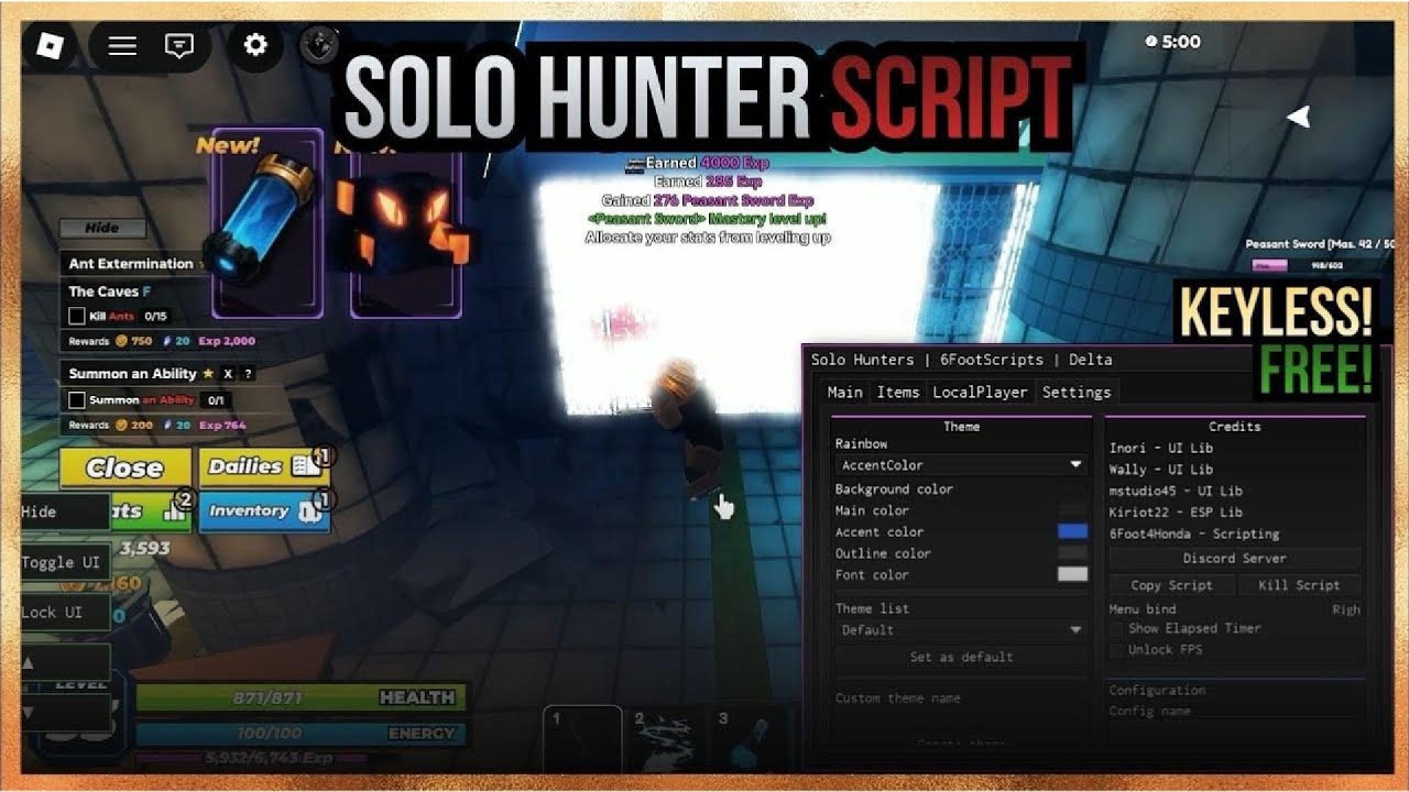 SahabatHansYT | SOLO HUNTER Scripts - Fully Auto Dungeon, Kill Aura, Auto Quest, DLL [NO KEY]