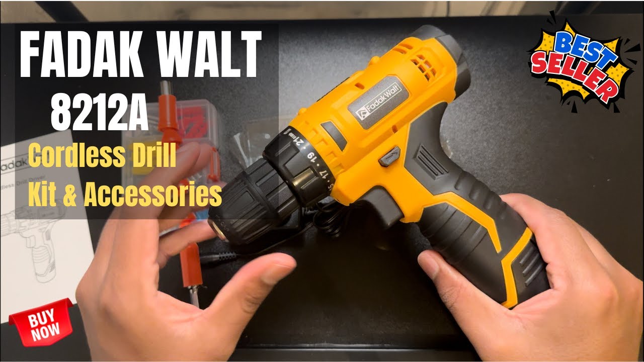 How to Use FADAK WALT  8212A Cordless Drill Kit & Accessories | One of the Best Cordless Drill