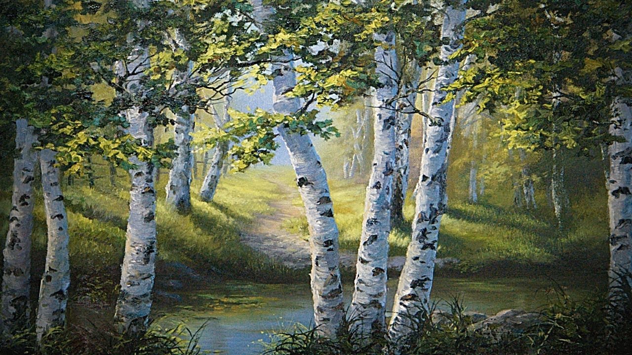 Trail Through the Birch Trees | Landscape Painting