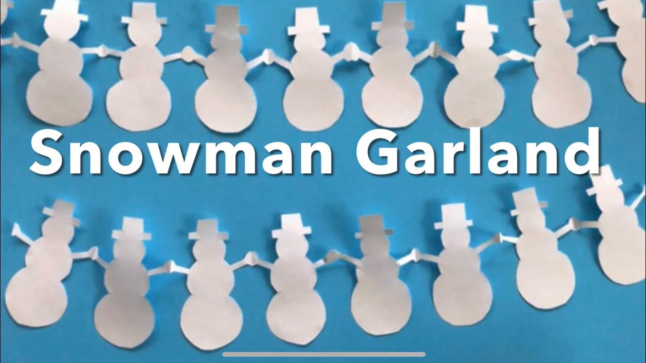 Easy Snowman Paper Chain - Paper Cutting Border Design - Winter Garland Idea