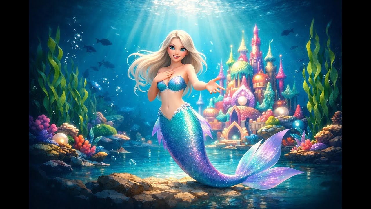 The Little Mermaid 🌊 A Kindness & Courage Story + FREE Coloring Pages (Download)