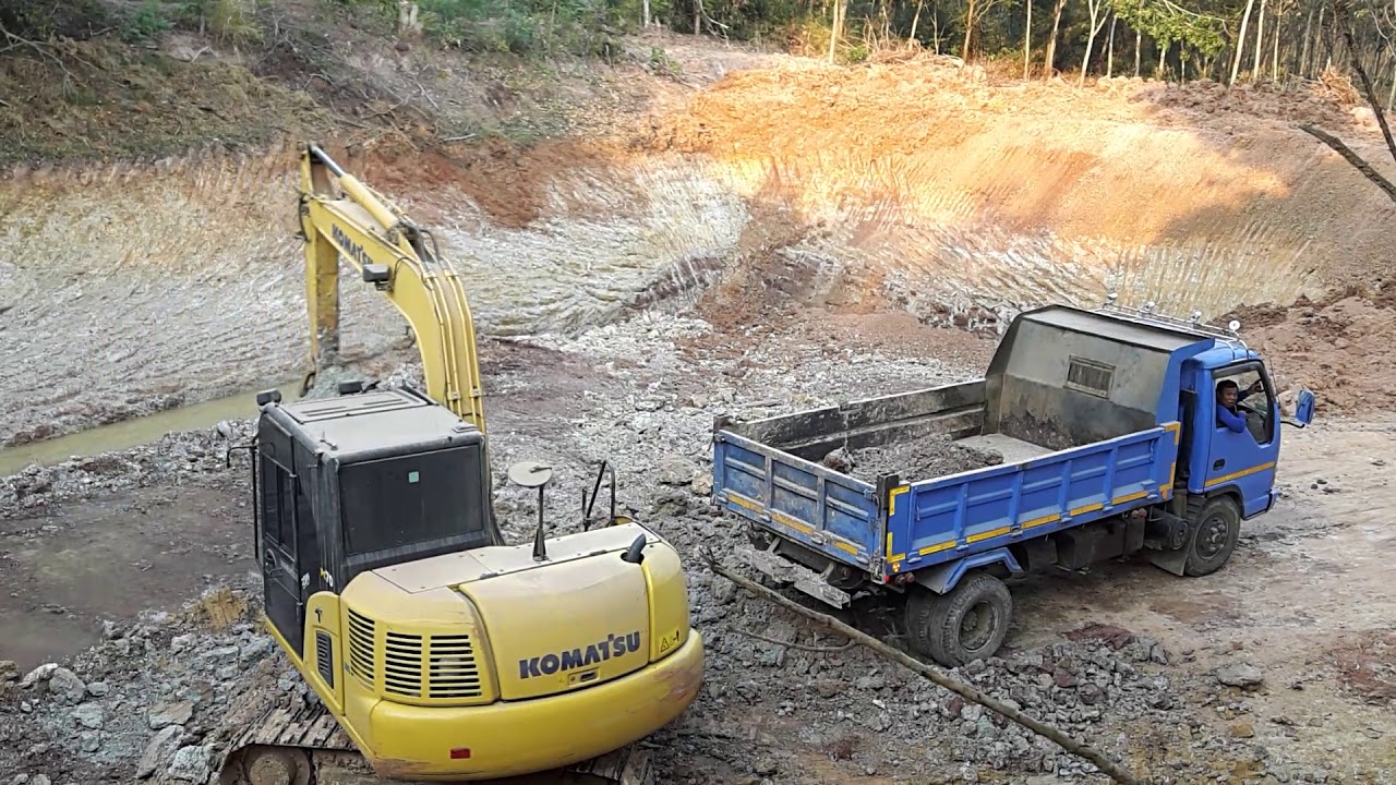 รีวิว ทีมงาน ชาติ เจริญทรัพย์ จัดหนัก บ่อ3 งาน komatsu pc70-8 and dump truck EP.3927