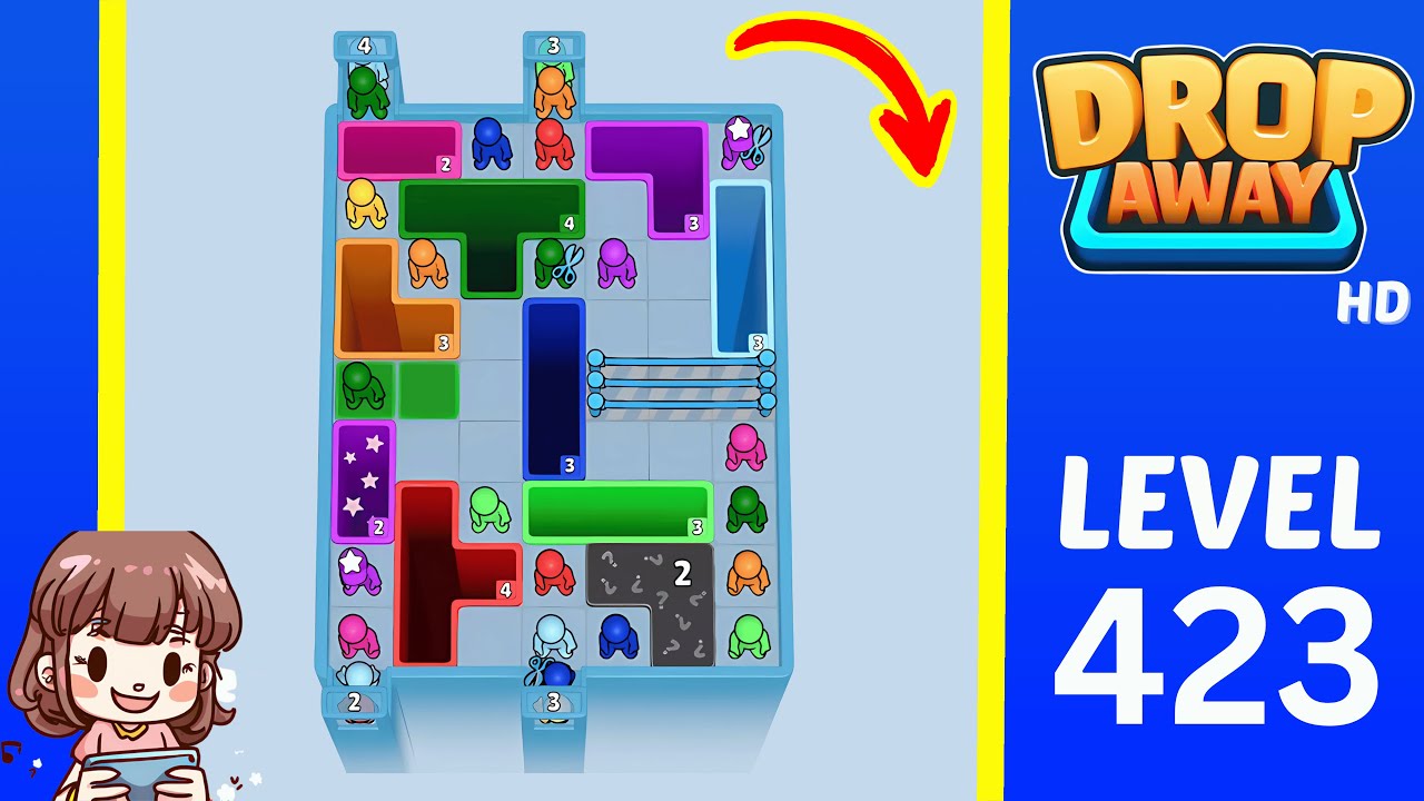 Drop Away Level 423 Solution Walkthrough