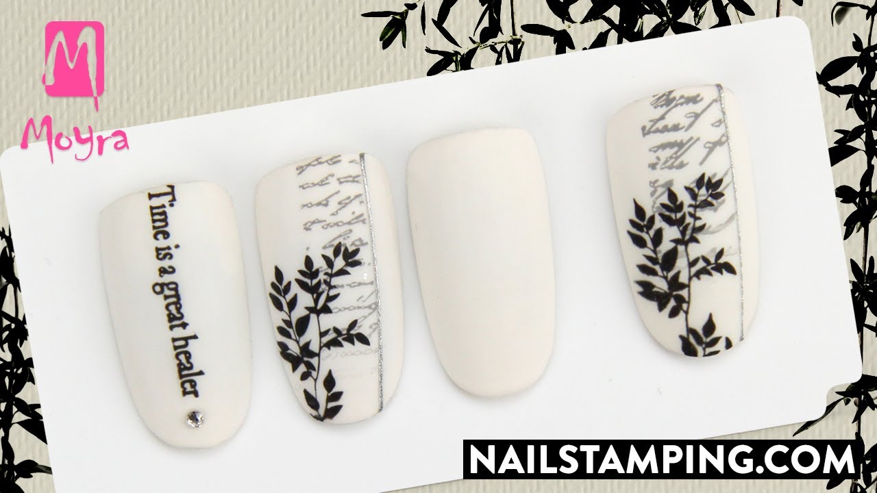 🌿💅Layered stamping nail art with clean motif (nailstamping.com)