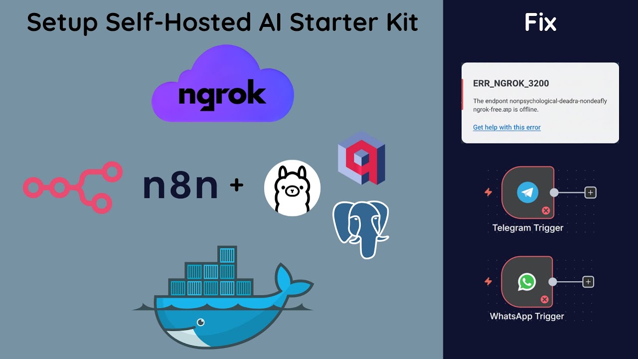 ‫n8n Self-Host: Docker, Ngrok, و إصلاح ERR_NGROK_3200