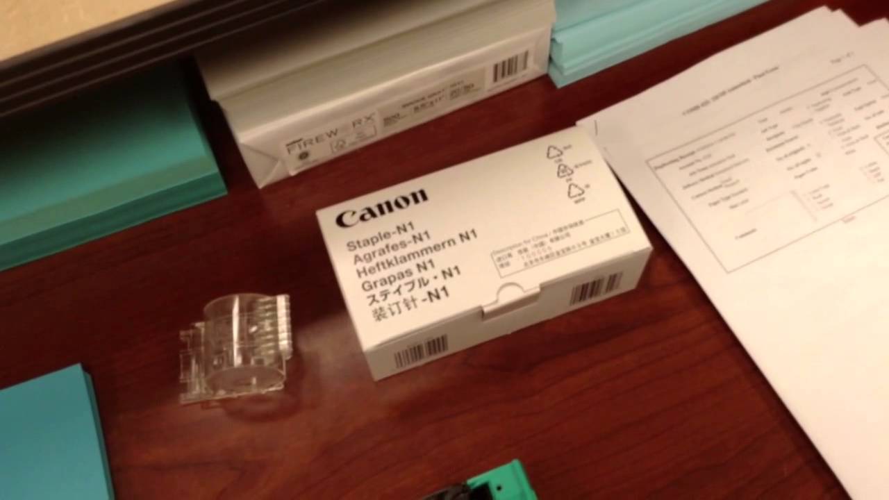 How to load staples in Canon iR 7095 finisher