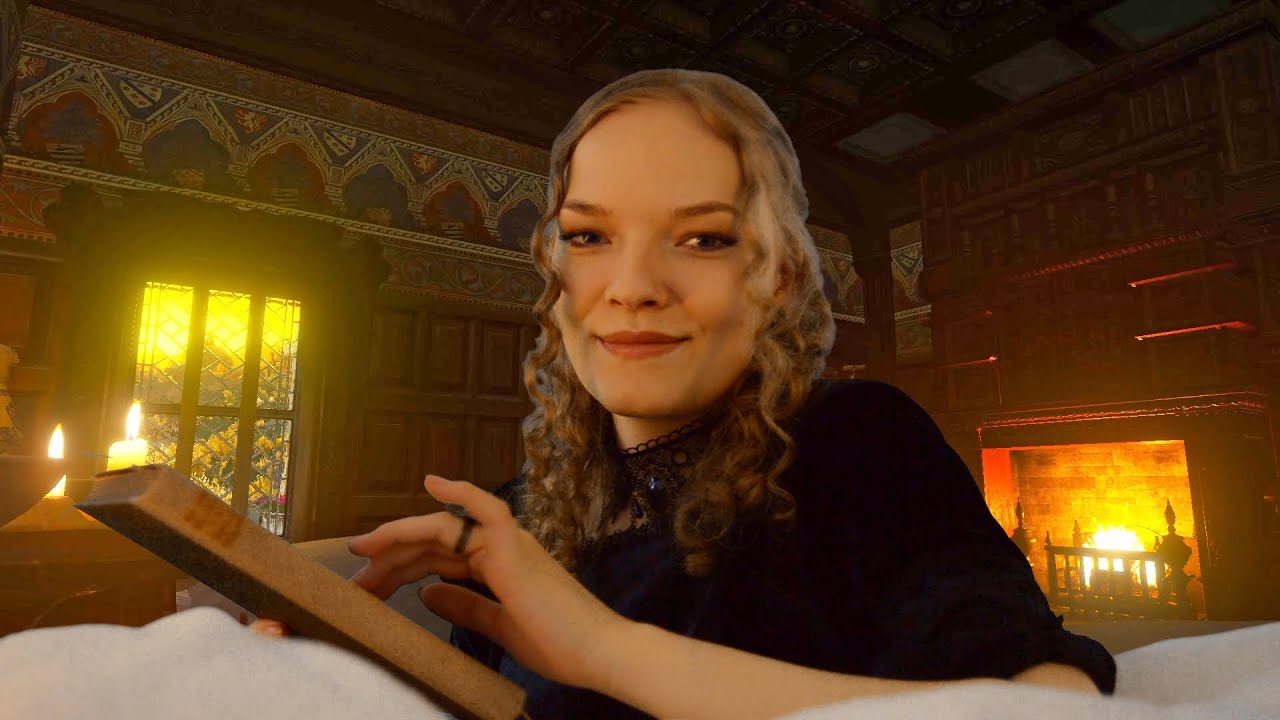 Hungover in the Infirmary ⚔️ Witcher ASMR Roleplay (blanket & book scratching, flower crunching)